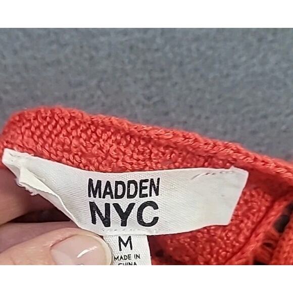 Vintage Madden NYC Crochet Fringe Crop Top – Red Medium Boho Retro Festival - Picture 6 of 6